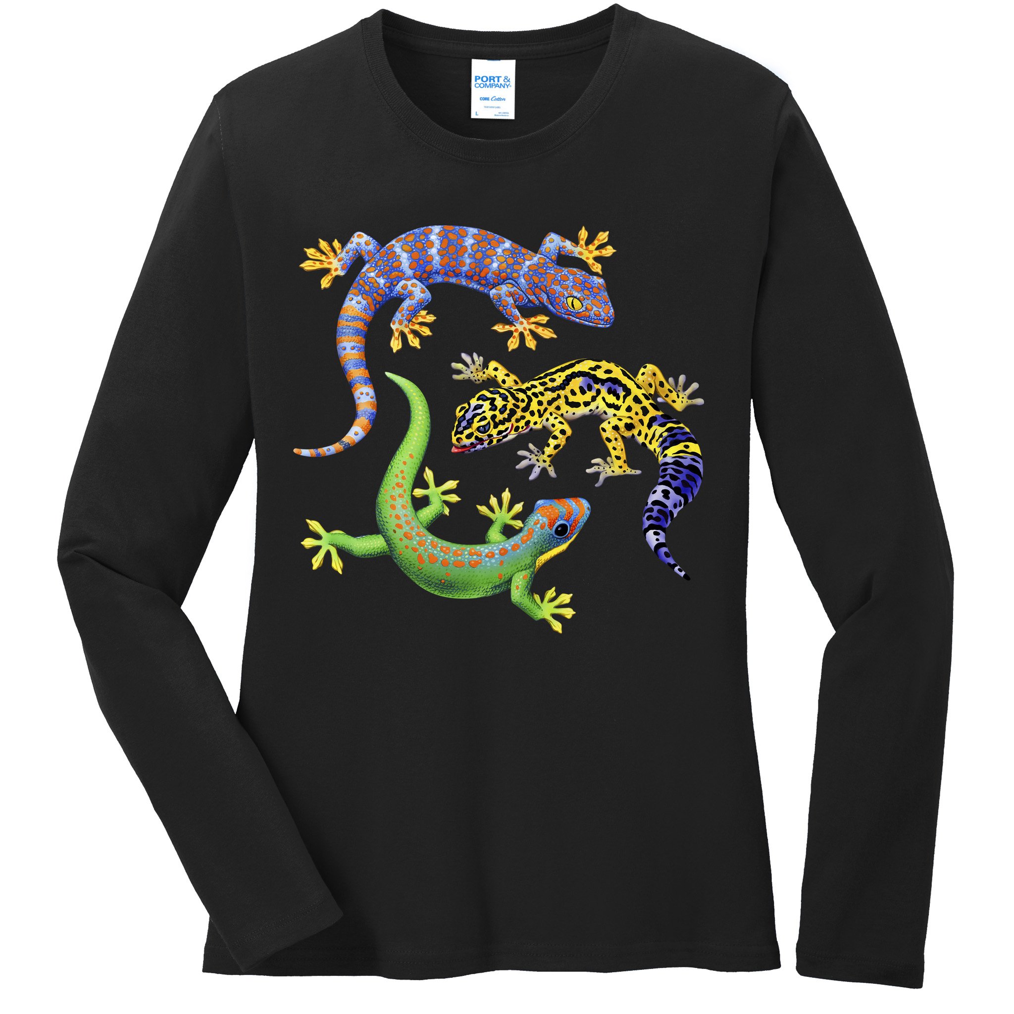 Three Geckos Ladies Long Sleeve Shirt
