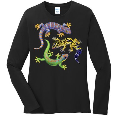 Three Geckos Ladies Long Sleeve Shirt