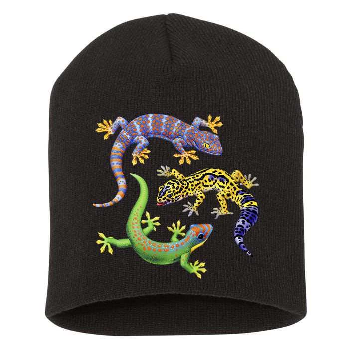 Three Geckos Short Acrylic Beanie