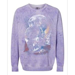 Three Moon Space Cats Colorblast Crewneck Sweatshirt