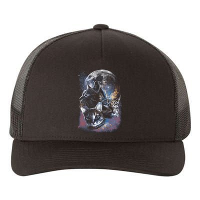 Three Moon Space Cats Yupoong Adult 5-Panel Trucker Hat