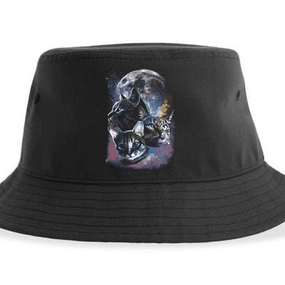 Three Moon Space Cats Sustainable Bucket Hat