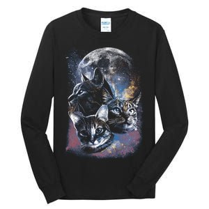 Three Moon Space Cats Tall Long Sleeve T-Shirt