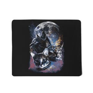 Three Moon Space Cats Mousepad