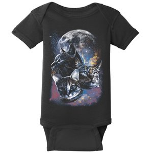 Three Moon Space Cats Baby Bodysuit