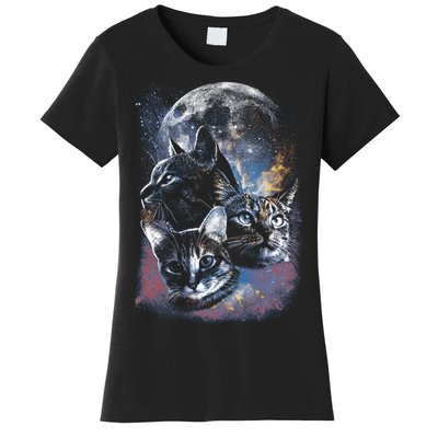 Three Moon Space Cats Women's T-Shirt