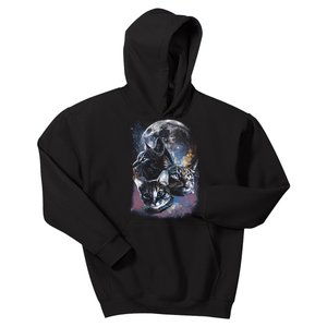 Three Moon Space Cats Kids Hoodie