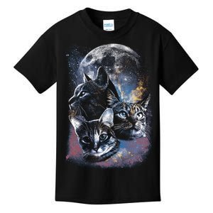 Three Moon Space Cats Kids T-Shirt