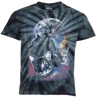 Three Moon Space Cats Kids Tie-Dye T-Shirt