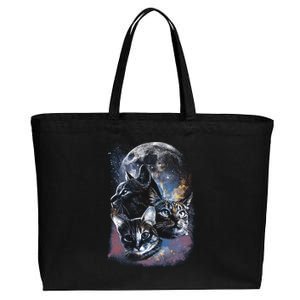 Three Moon Space Cats Cotton Canvas Jumbo Tote