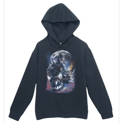 Three Moon Space Cats Urban Pullover Hoodie