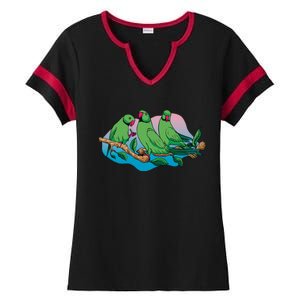 Three Parrots Ladies Halftime Notch Neck Tee