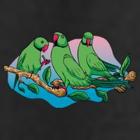 Three Parrots 7 Panel Mesh Trucker Snapback Hat