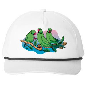 Three Parrots Snapback Five-Panel Rope Hat