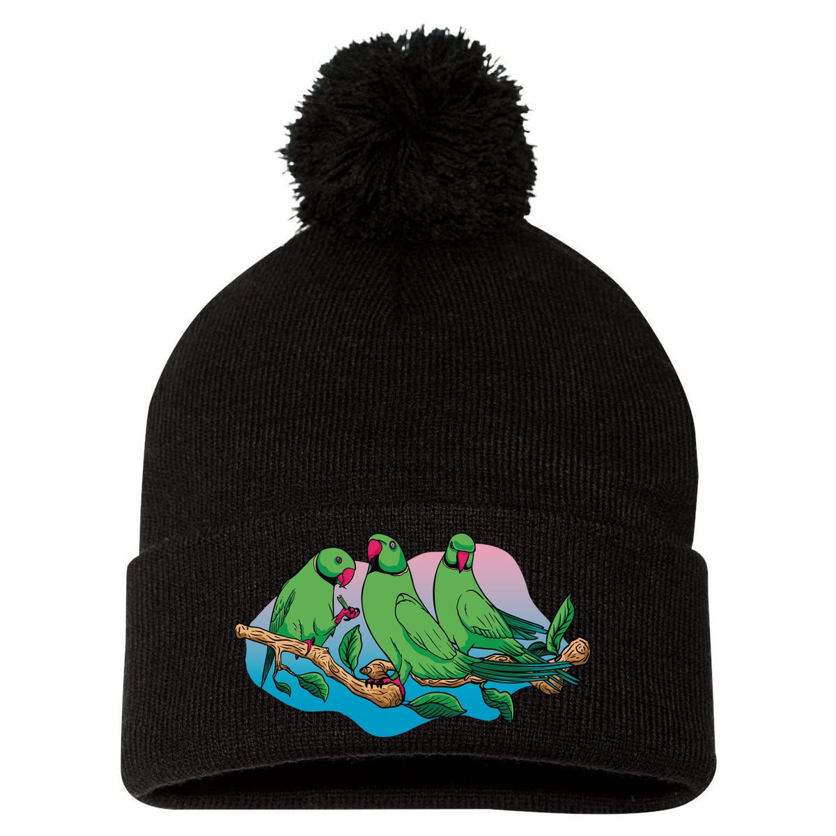 Three Parrots Pom Pom 12in Knit Beanie
