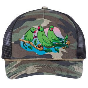 Three Parrots Retro Rope Trucker Hat Cap