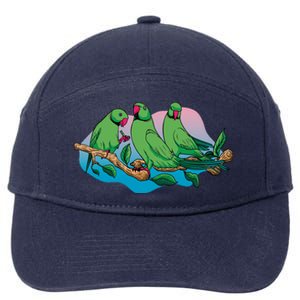 Three Parrots 7-Panel Snapback Hat