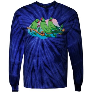 Three Parrots Tie-Dye Long Sleeve Shirt