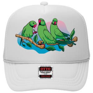 Three Parrots High Crown Mesh Back Trucker Hat