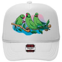 Three Parrots High Crown Mesh Back Trucker Hat