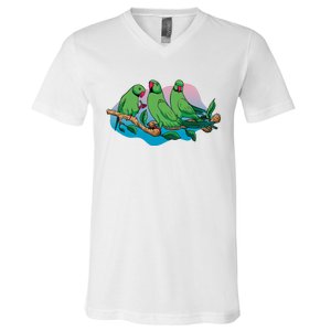 Three Parrots V-Neck T-Shirt