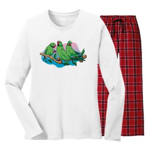 Three Parrots Women's Long Sleeve Flannel Pajama Set 