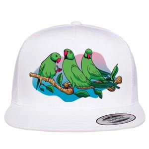 Three Parrots Flat Bill Trucker Hat