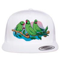 Three Parrots Flat Bill Trucker Hat