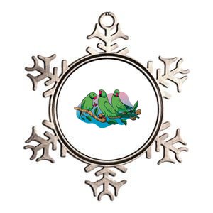 Three Parrots Metallic Star Ornament