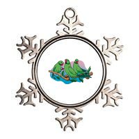 Three Parrots Metallic Star Ornament