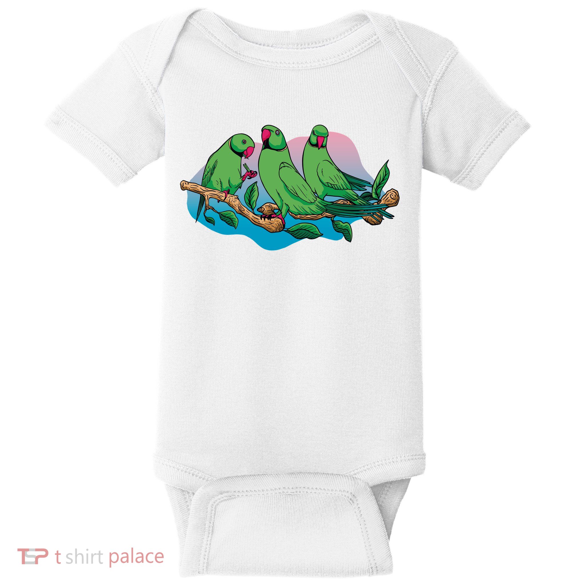 Three Parrots Baby Bodysuit