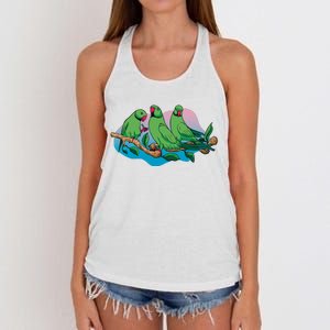 Three Parrots Women's Knotted Racerback Tank