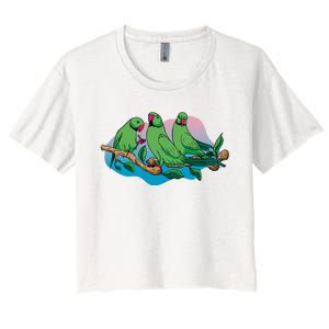 Three Parrots Women's Crop Top Tee