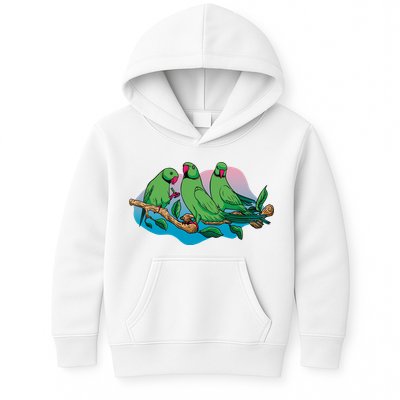 Three Parrots Kids Hoodie