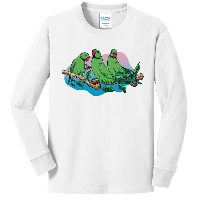 Three Parrots Kids Long Sleeve Shirt