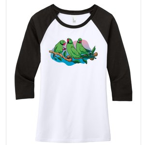 Three Parrots Women's Tri-Blend 3/4-Sleeve Raglan Shirt