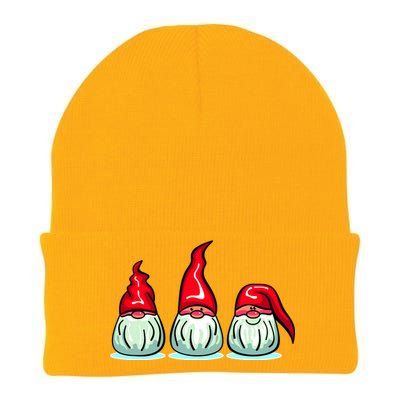 Three Santa Gnomes Knit Cap Winter Beanie