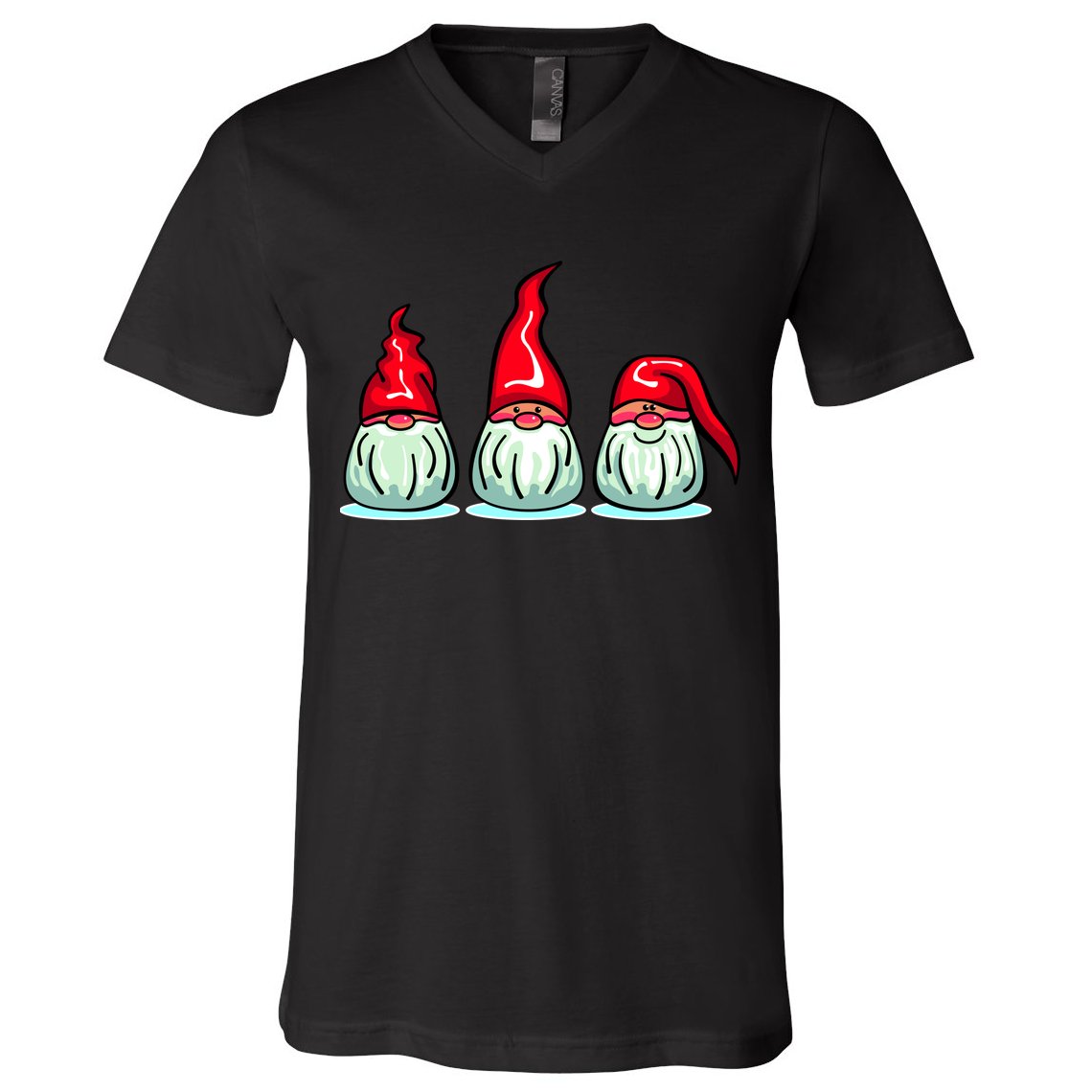 Three Santa Gnomes V-Neck T-Shirt