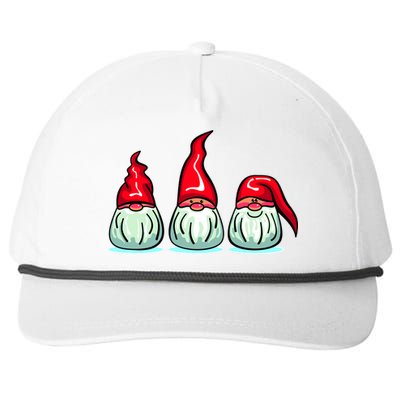 Three Santa Gnomes Snapback Five-Panel Rope Hat