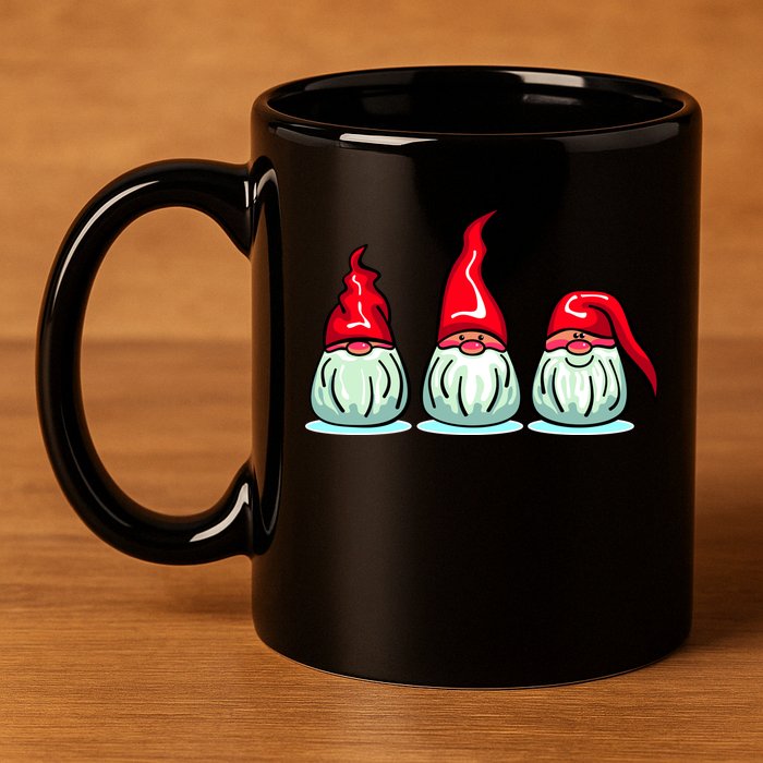 Three Santa Gnomes 11oz C Handle Ceramic Mug