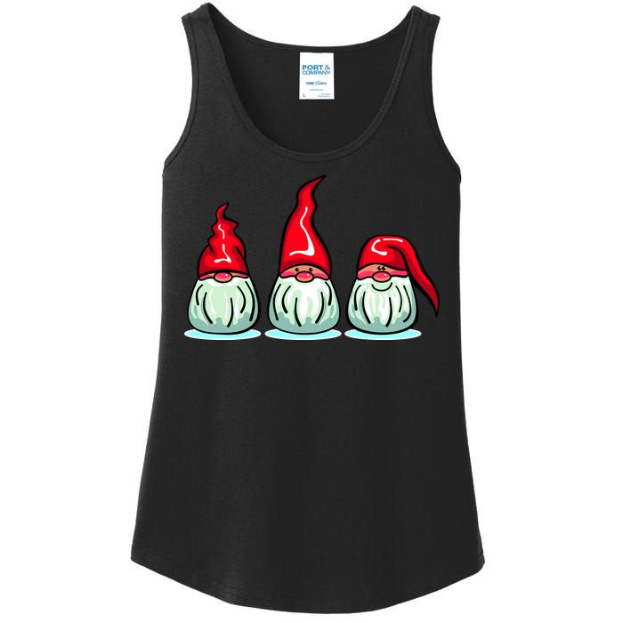 Three Santa Gnomes Ladies Essential Tank