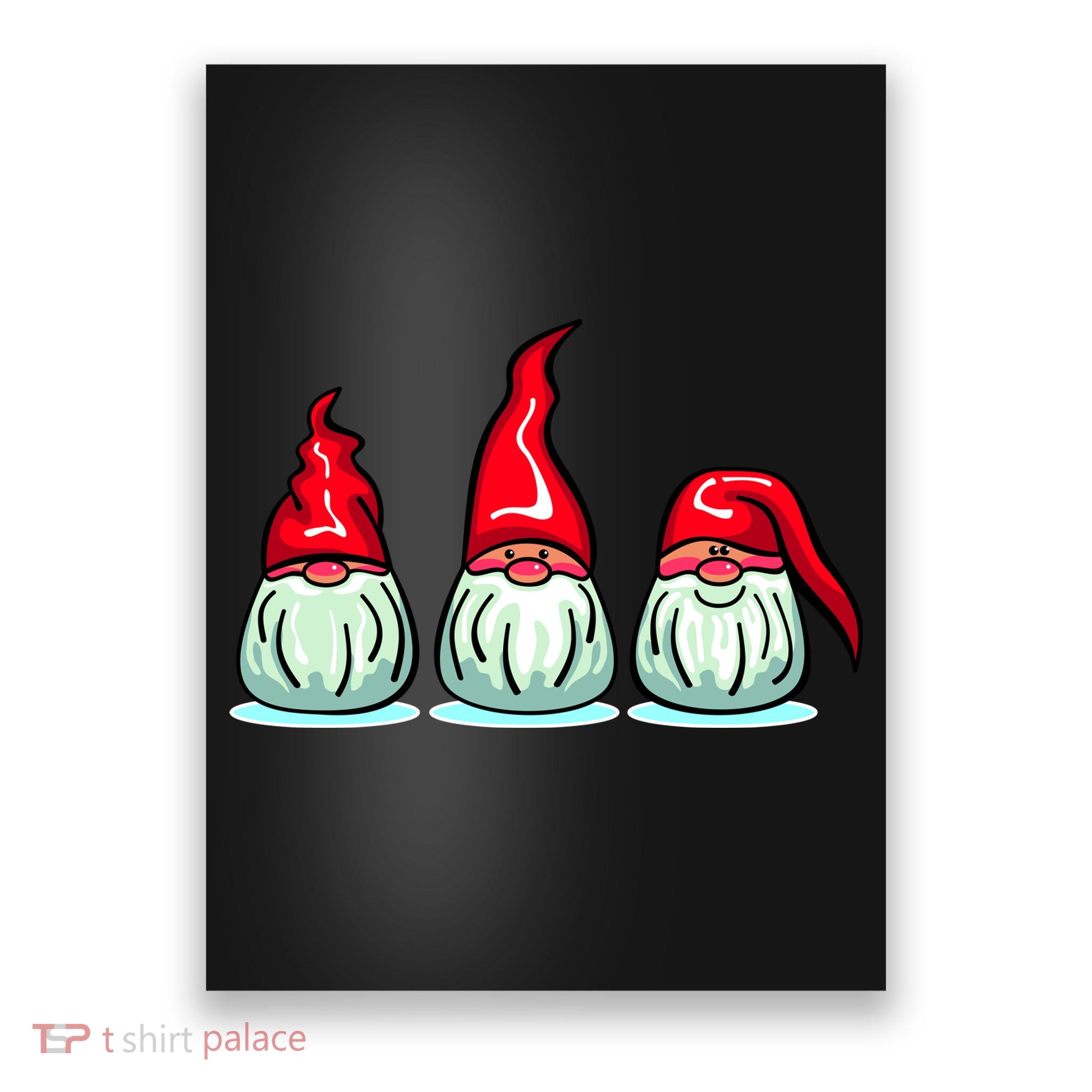 Three Santa Gnomes Poster