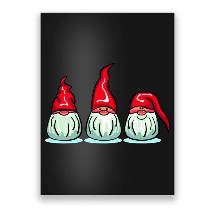 Three Santa Gnomes Poster