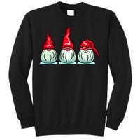 Three Santa Gnomes Tall Sweatshirt