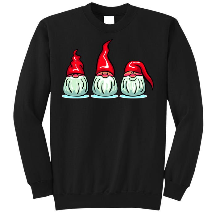 Three Santa Gnomes Tall Sweatshirt