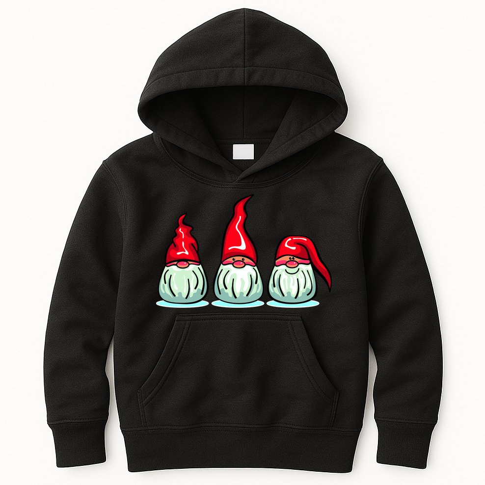 Three Santa Gnomes Kids Hoodie