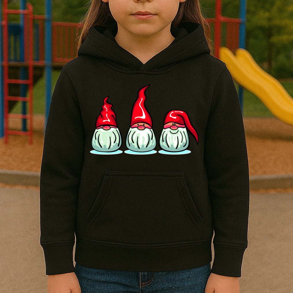 Three Santa Gnomes Kids Hoodie