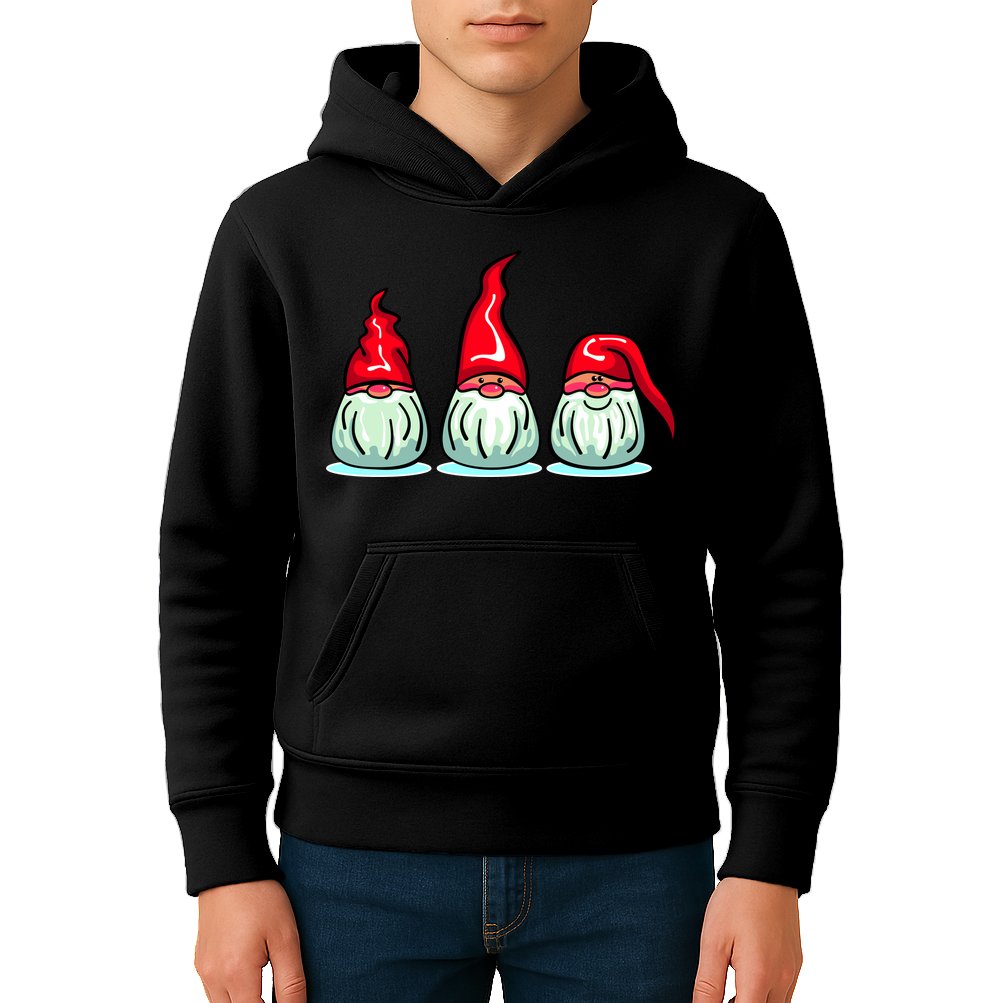 Three Santa Gnomes Kids Hoodie