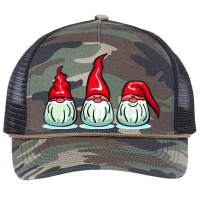 Three Santa Gnomes Retro Rope Trucker Hat Cap