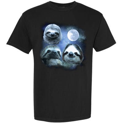 Three Sloths In Space Garment-Dyed Heavyweight T-Shirt